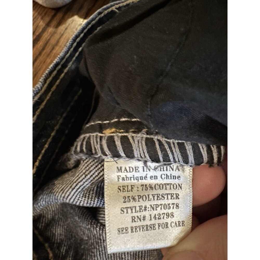 Wide Leg Flared Jeans in Washed Black - Picture 5 of 11